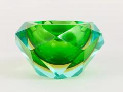 Flavio Poli 1960s Flavio Poli Colorful Faceted Diamond Ashtray by Seguso Murano Italy - 4062612