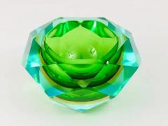 Flavio Poli 1960s Flavio Poli Colorful Faceted Diamond Ashtray by Seguso Murano Italy - 4062691