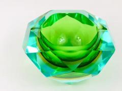 Flavio Poli 1960s Flavio Poli Colorful Faceted Diamond Ashtray by Seguso Murano Italy - 4062693