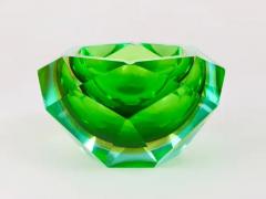 Flavio Poli 1960s Flavio Poli Colorful Faceted Diamond Ashtray by Seguso Murano Italy - 4062694