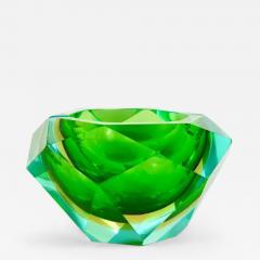 Flavio Poli 1960s Flavio Poli Colorful Faceted Diamond Ashtray by Seguso Murano Italy - 4065372