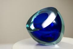 Flavio Poli Flavio Poli Centerpiece in Blue Murano Sommerso Italy 1950s - 3975555
