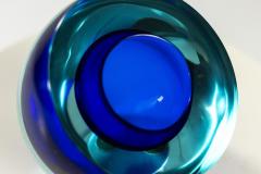 Flavio Poli Flavio Poli Centerpiece in Blue Murano Sommerso Italy 1950s - 3975560