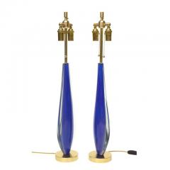 Flavio Poli Flavio Poli Lamps Sommerso Glass Blue Gold Seguso Murano - 2777739