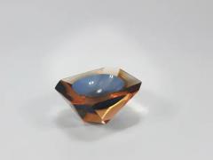 Flavio Poli Flavio Poli Sommerso Caviar Murano Glass Diamond Bowl by Seguso Italy 1960s - 4067755