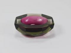 Flavio Poli Flavio Poli Sommerso Caviar Murano Glass Diamond Bowl by Seguso Italy 1960s - 4068189