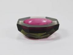 Flavio Poli Flavio Poli Sommerso Caviar Murano Glass Diamond Bowl by Seguso Italy 1960s - 4068191