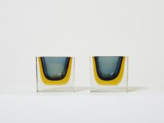 Flavio Poli Flavio Poli pair of faceted small bowls Murano glass for Seguso 1960 - 2725401