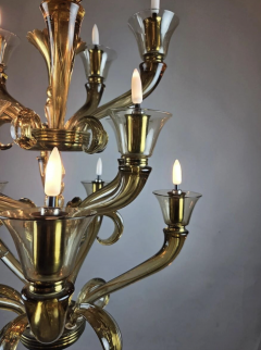 Flavio Poli Glass Chandelier with 15 Light Arms 1940 - 4310387