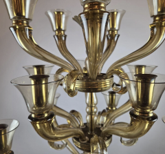 Flavio Poli Glass Chandelier with 15 Light Arms 1940 - 4310388