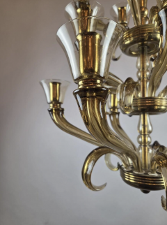 Flavio Poli Glass Chandelier with 15 Light Arms 1940 - 4310389