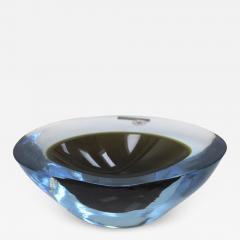 Flavio Poli Mid Century Modern Blue and Black Sommerso Murano Glass Vase by Flavio Poli 1950 - 3650236