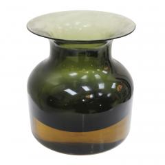Flavio Poli Mid Century Modern Dark Green Sommerso Murano Glass Vase by Flavio Poli 1950 - 3648711