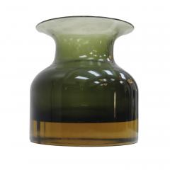 Flavio Poli Mid Century Modern Dark Green Sommerso Murano Glass Vase by Flavio Poli 1950 - 3648712