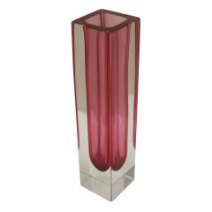 Flavio Poli Mid Century Modern Pink Sommerso Murano Glass Vase by Flavio Poli 1950 - 3648679