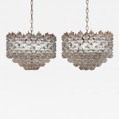 Flavio Poli Mid Century Pair of Murano Glass Chandeliers by Flavio Poli for Seguso - 4575413