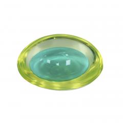 Flavio Poli MidCentury Turquoise and yellow Sommerso Murano Glass Bowl by Flavio Poli 1950 - 3648687