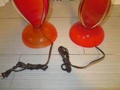 Flavio Poli Scrumptious Pair of Flavio Poli Orange Murano Lamps Mid Century Modern - 1333096