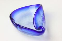 Flavio Poli Seguso Blown Blue Bullicante Art Glass Bowl by Flavio Poli 1960 Italy - 2971140