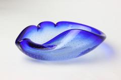 Flavio Poli Seguso Blown Blue Bullicante Art Glass Bowl by Flavio Poli 1960 Italy - 2971141