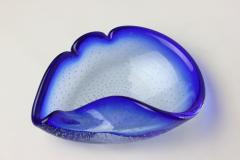 Flavio Poli Seguso Blown Blue Bullicante Art Glass Bowl by Flavio Poli 1960 Italy - 2971144