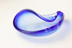 Flavio Poli Seguso Blown Blue Bullicante Art Glass Bowl by Flavio Poli 1960 Italy - 2971146