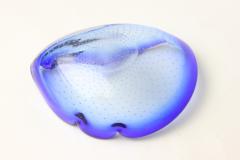 Flavio Poli Seguso Blown Blue Bullicante Art Glass Bowl by Flavio Poli 1960 Italy - 2971147