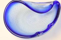 Flavio Poli Seguso Blown Blue Bullicante Art Glass Bowl by Flavio Poli 1960 Italy - 2971148