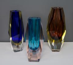 Flavio Poli Set 1960s Flavio Poli Sommerso Murano Glass Vases - 2430686