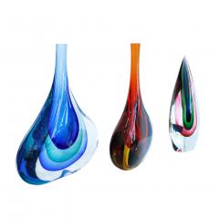 Flavio Poli Set of Three Flavio Poli Murano Glass Italian Vases - 1436348