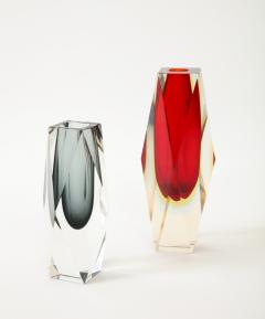 Flavio Poli Set of Two 1970s Faceted Murano Glass Sommerso vases By Flavio Poli  - 3473728