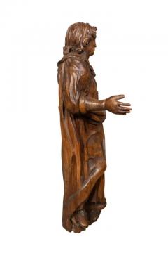 Flemish Baroque Carved Oak Figure Of A Scholar - 4139442