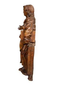 Flemish Baroque Carved Oak Figure Of A Scholar - 4139444