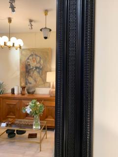 Flemish Style Ebonized Ripple Frame Mirror - 1667825
