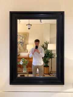 Flemish Style Ebonized Ripple Frame Mirror - 1667826