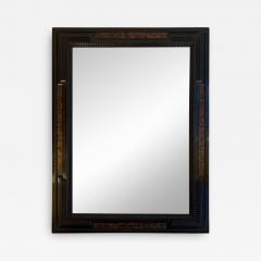 Flemish Style Faux Tortoishell and Ebonised Ripple Frame Mirror - 1670400