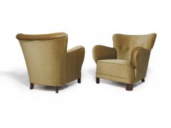 Flemming Lassen 1940s Scandinavian Mohair Lounge Chairs - 2989927