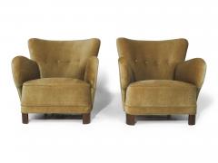 Flemming Lassen 1940s Scandinavian Mohair Lounge Chairs - 2989929