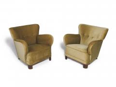 Flemming Lassen 1940s Scandinavian Mohair Lounge Chairs - 2989930