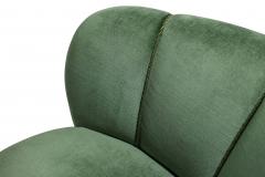 Flemming Lassen Flemming Lassen 1930s Danish Deco Curved Back Settee in Original Green Mohair - 4611230