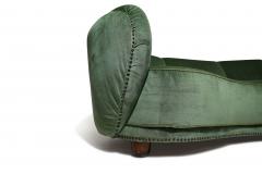 Flemming Lassen Flemming Lassen 1930s Danish Deco Curved Back Settee in Original Green Mohair - 4611231