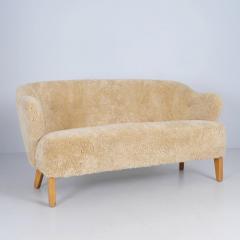 Flemming Lassen Flemming Lassen Ingeborg Sofa in Beech and Honey Sheepskin Asko 1950s - 4525138