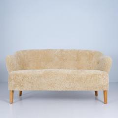 Flemming Lassen Flemming Lassen Ingeborg Sofa in Beech and Honey Sheepskin Asko 1950s - 4525139