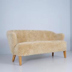 Flemming Lassen Flemming Lassen Ingeborg Sofa in Beech and Honey Sheepskin Asko 1950s - 4525141