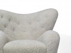 Flemming Lassen Tired Man Sheepskin Lounge Chair and Ottoman - 2867665