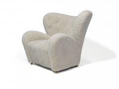 Flemming Lassen Tired Man Sheepskin Lounge Chair and Ottoman - 2867666