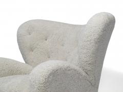 Flemming Lassen Tired Man Sheepskin Lounge Chair and Ottoman - 2867667