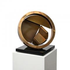 Fletcher Benton Fletcher Benton Sculpture Folded Circle Zig Zag 1994 Bronze Granite Signed - 3935639