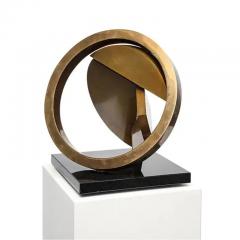 Fletcher Benton Fletcher Benton Sculpture Folded Circle Zig Zag 1994 Bronze Granite Signed - 3935641