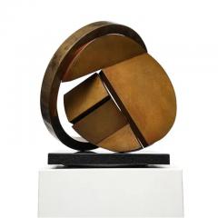 Fletcher Benton Fletcher Benton Sculpture Folded Circle Zig Zag 1994 Bronze Granite Signed - 3935644